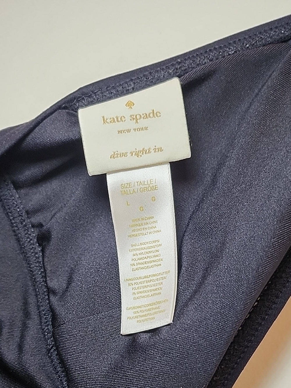 Kate Spade New York Marina Beach Halter Plunge One Piece Swimsuit black Sz Large - Picture 9 of 16